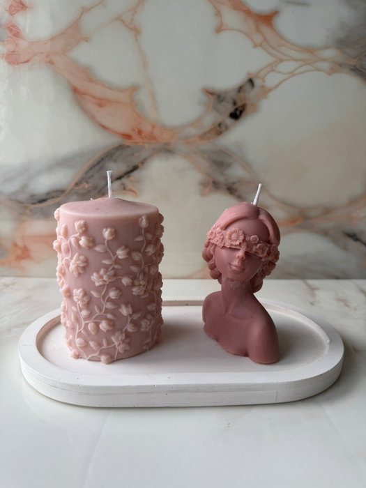 Aberto Design Glamour Candle 39ST Juego de Velas Rosa y Blanco